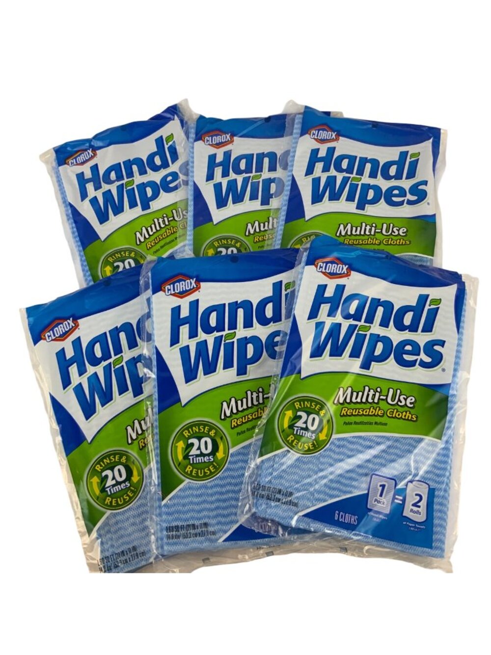 Clorox Handi Wipes Multi-Use Reusable Cloths 6 Packs 6 count each NEW